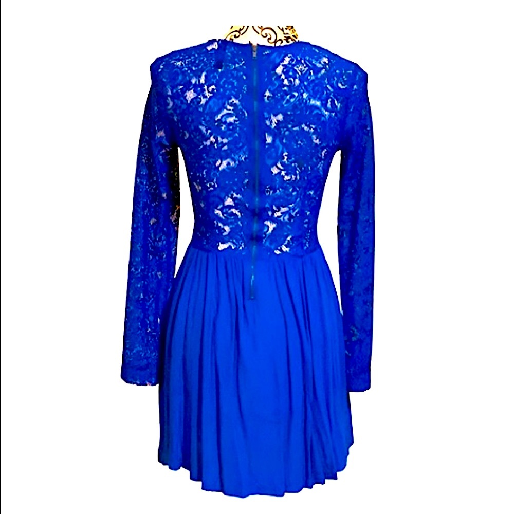 H&M Royal Blue long sleeve lace dress
